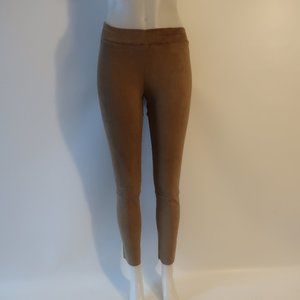 Womens Shari's Place Tan Elastic Waist Pull-On Suede Pants 38 US/S *